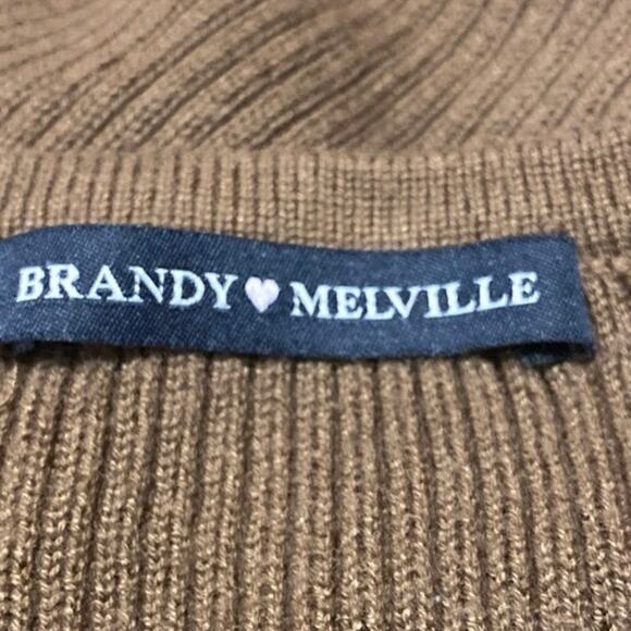 Brandy Melville Brown Long Sleeve Ribbed Knit Button Down Cardigan Sweater S - Picture 3 of 3